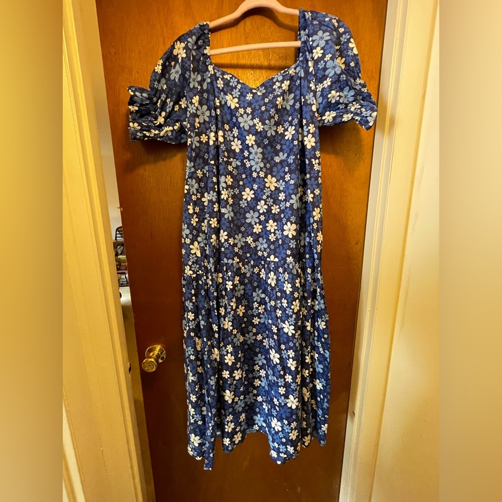 ASOS PLUS PUFF SLEEVE DRESS 💙🦋💙 - Picture 4 of 8